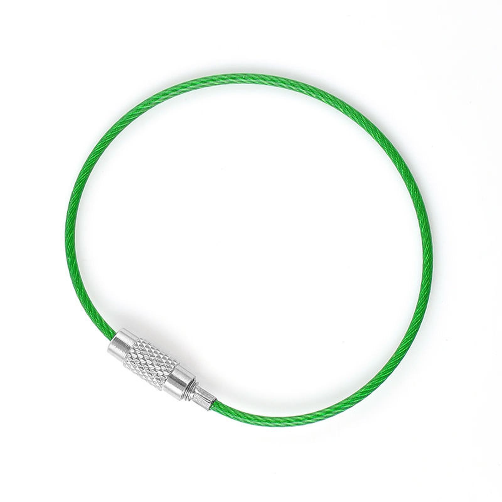 20x 1.5mm Screw Locking Wire Keychain Cable Rope Key Holder Keyring Chain Ring G
