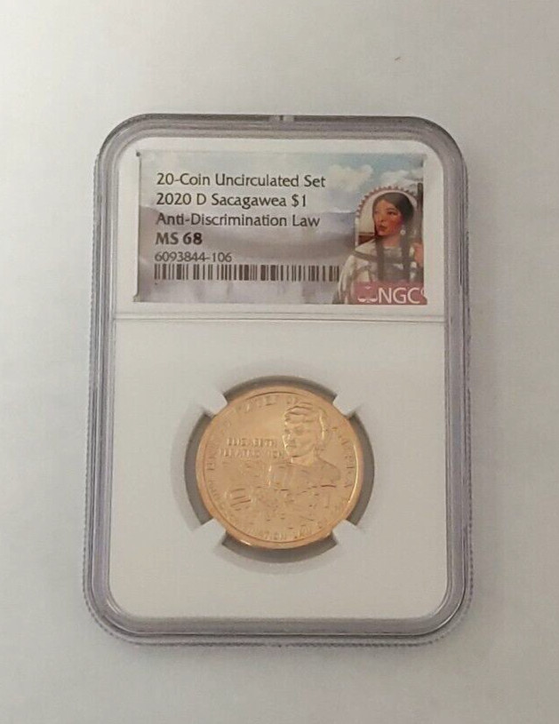 2020-D Native American Sacagawea Dollar NGC MS 68 - 20 Coin Uncirculated Set