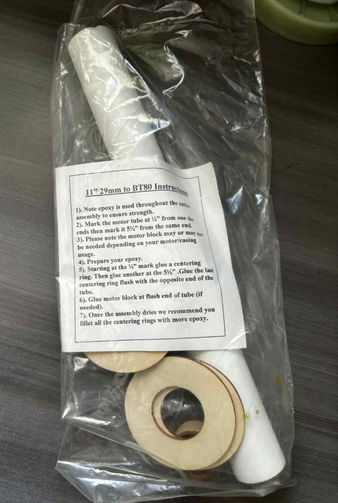 Flying Model Rocket – Parts – Cluster Mount - 11" 29mm to BT80
