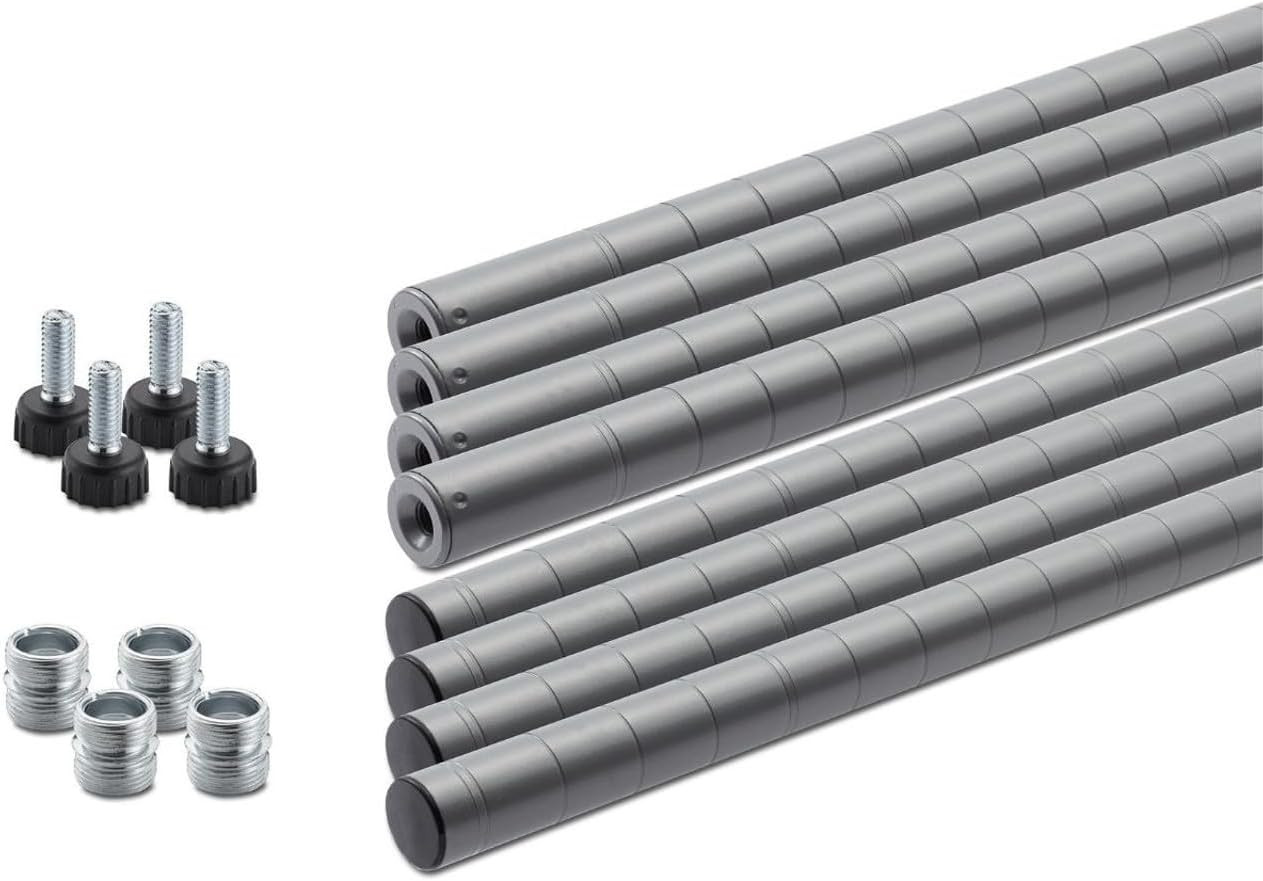 TRINITY Pole Set to Make Wire Shelving Racks for Kitchen Organization, Garage St