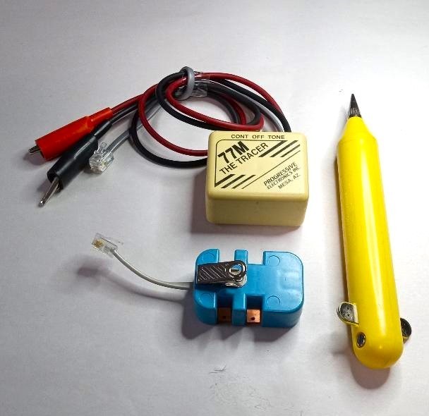 LOT OF 3:  BELL SYSTEM : SP150 STATIONMAN PROBE, 77M TRACER TONE & MOD ADAPTER