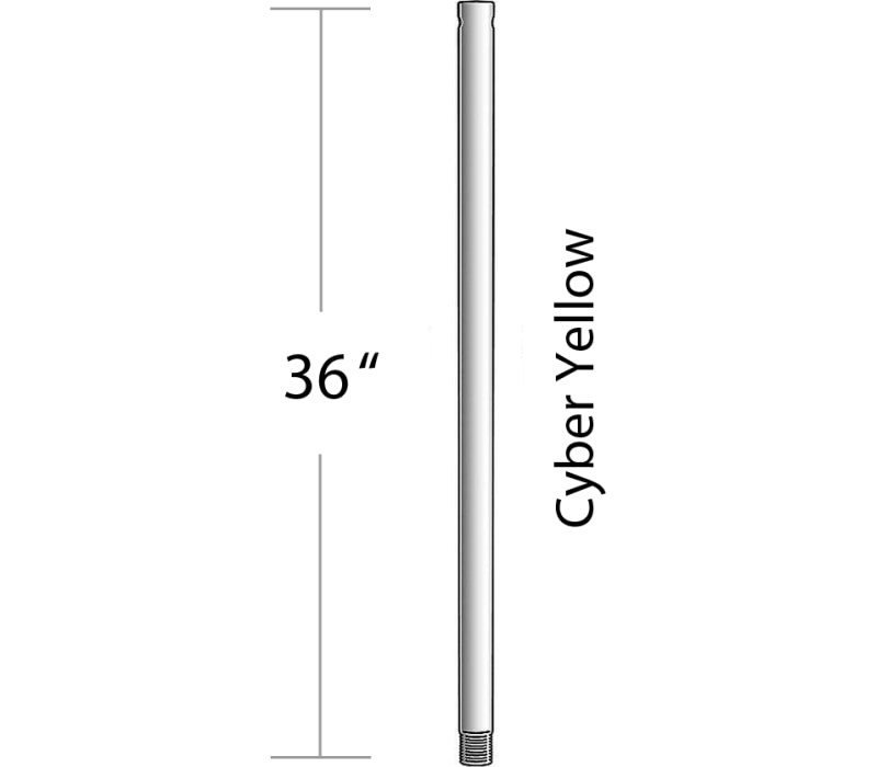 Craftmade DR36YL 36" Downrod, Cyber Yellow