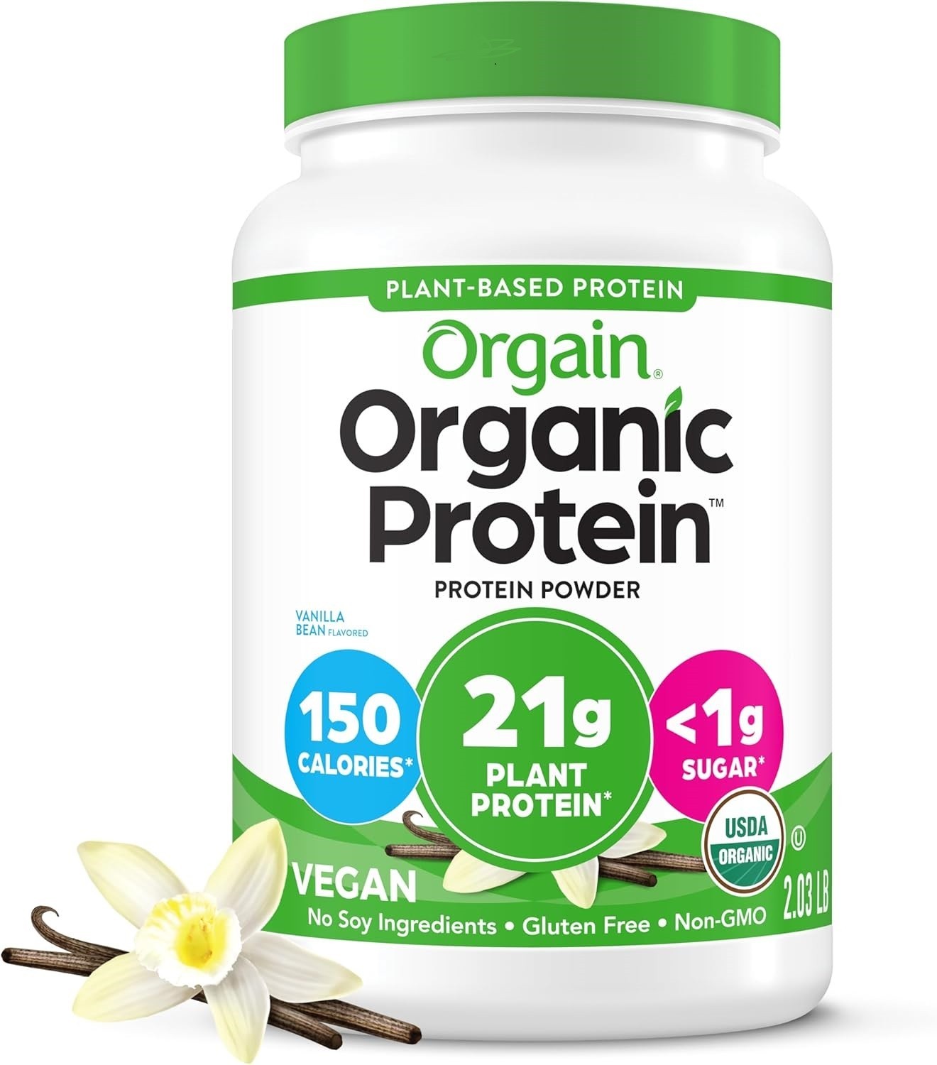 Orgain Plant-Based Orgnic Protein Powder - Vanilla Bean Flavored 32.48 oz
