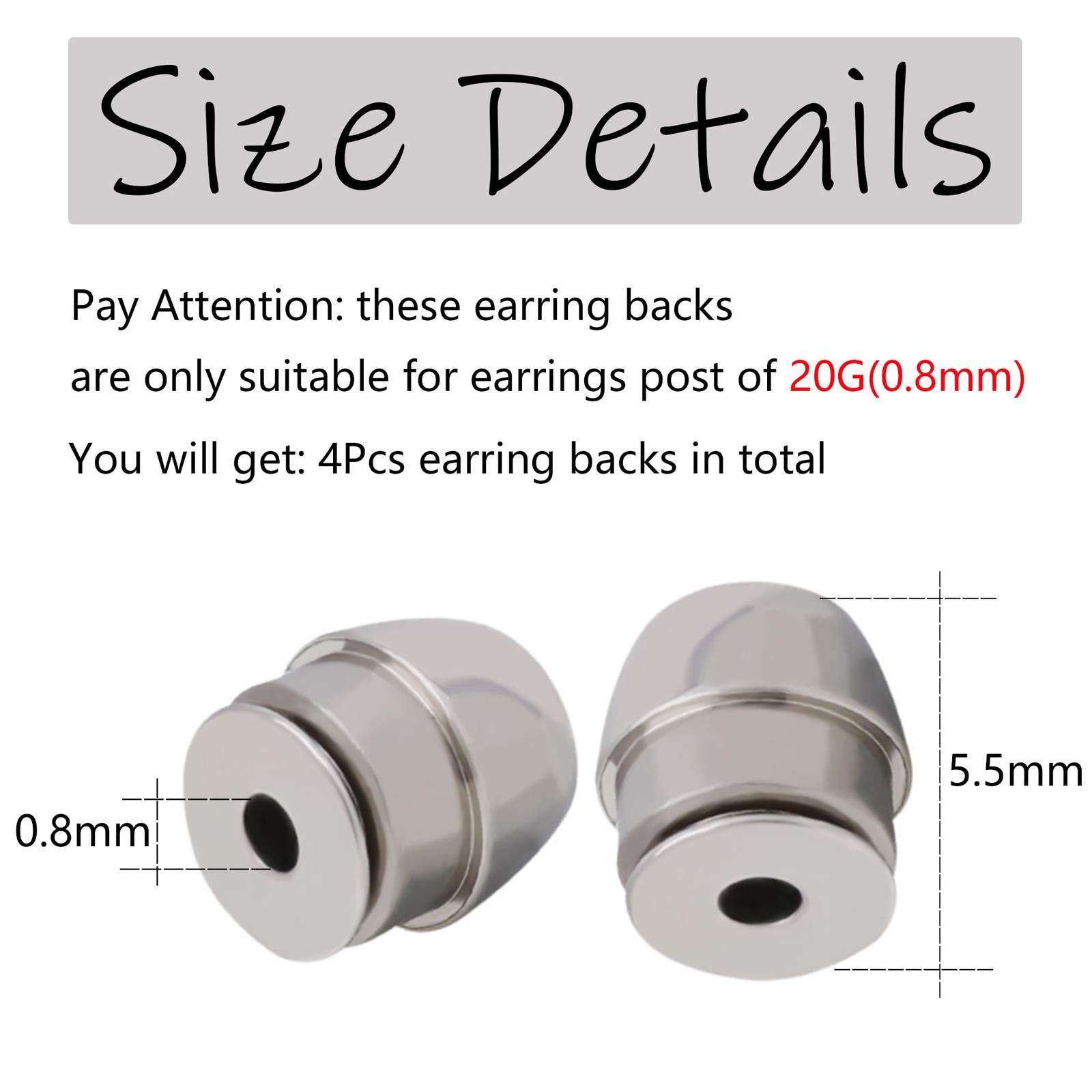 KASFREE Stainless Steel Locking Earring Backs for Studs Earring Backs Locking...