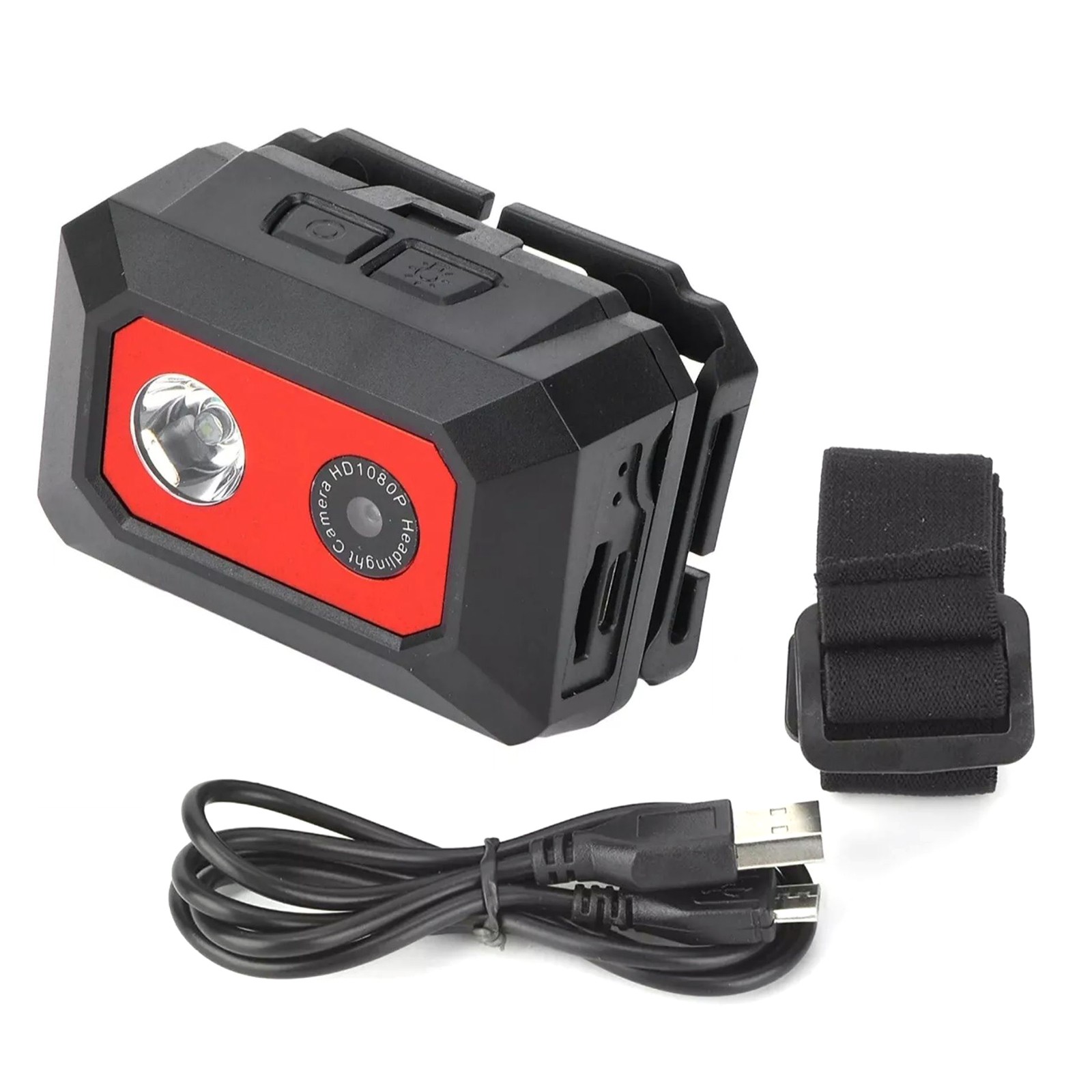 2 IN 1 Head Strap Camera W/LED Headlight 1.3MP HD 1080P Night Vision NEW