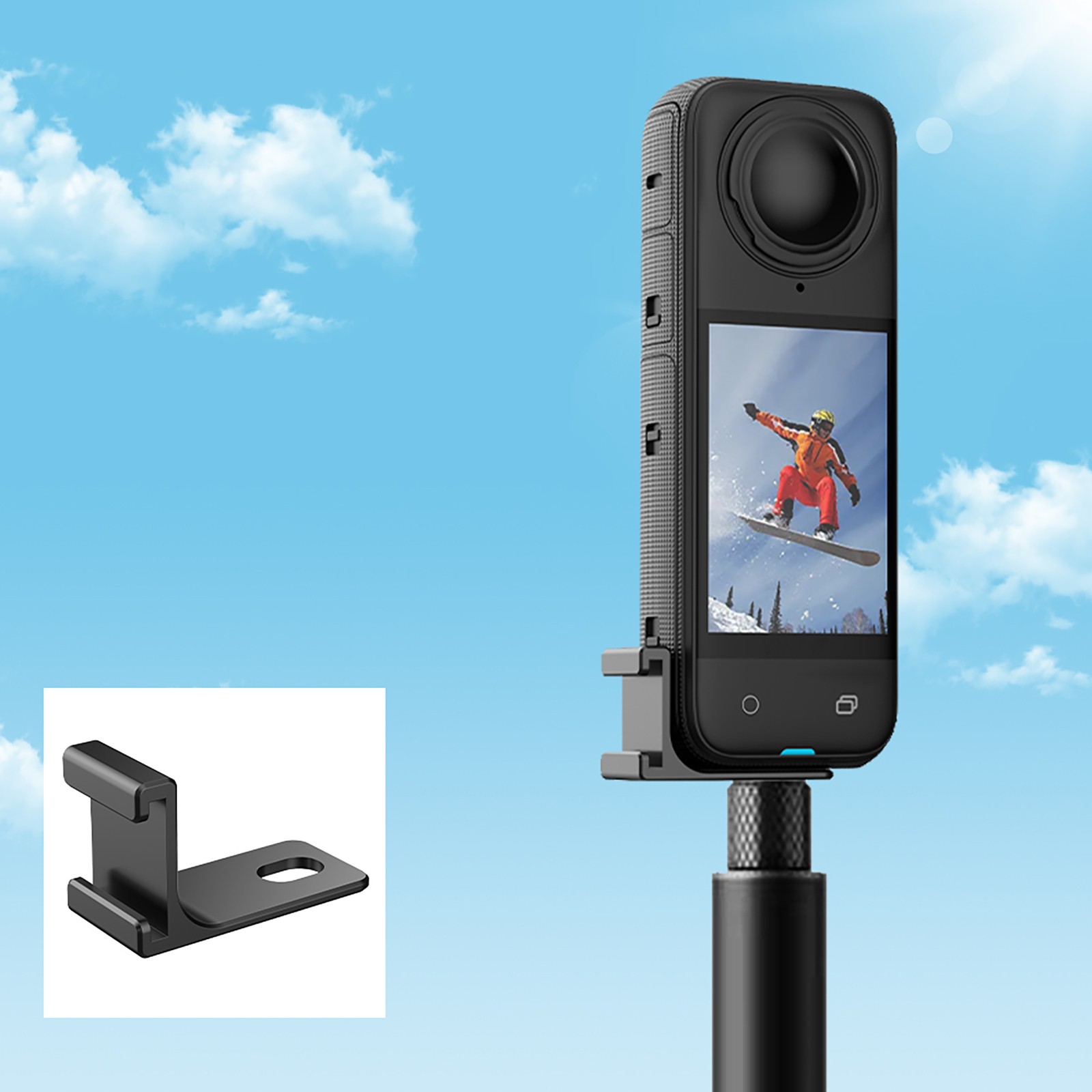 Aluminum Alloy Cold Shoe Expansion Loading Board  Base For Insta360 X4 Camera