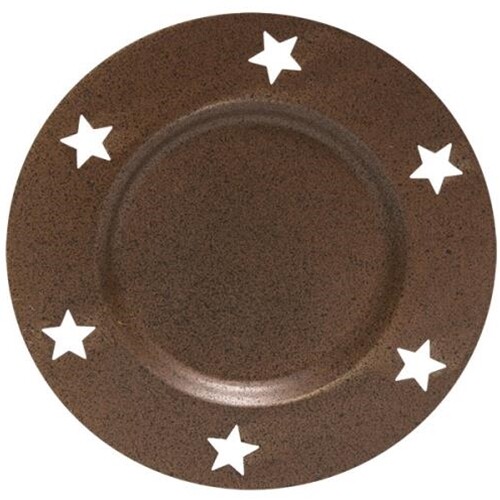 NEW - Metal Star Pillar CANDLE PAN Rustic/Black - Farmhouse