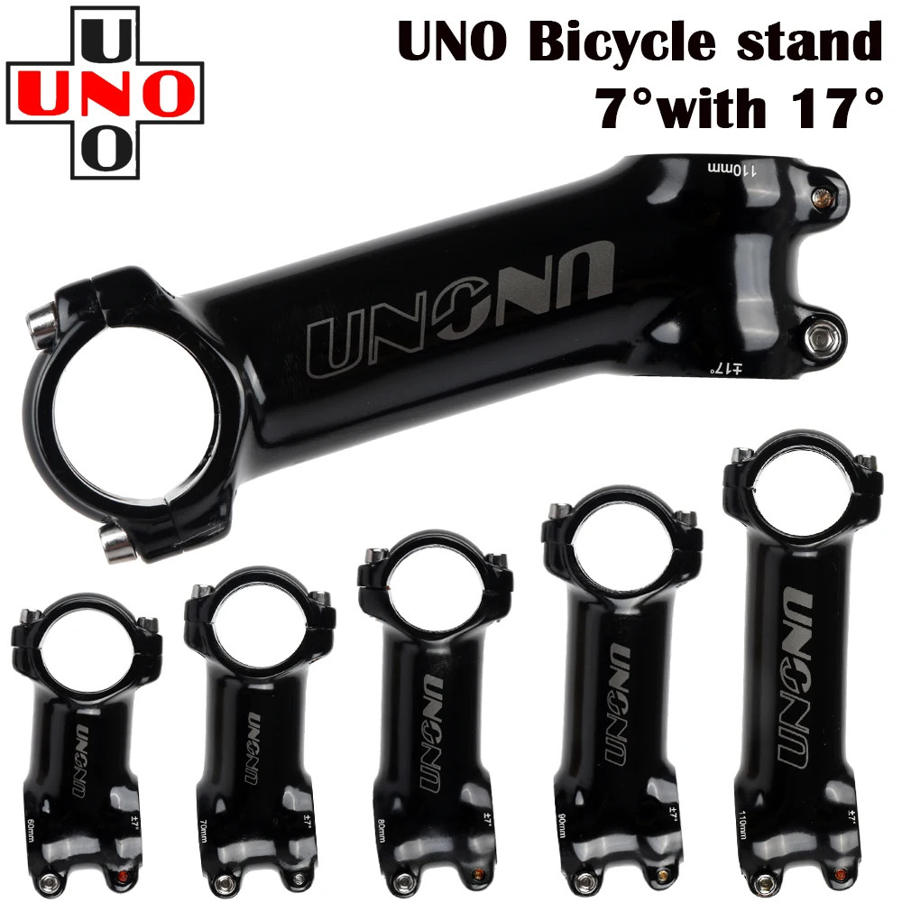 UNO Bike Stem 31.8mm 7/17/35° 60-130mm MTB Road Kalloy Black Alloy