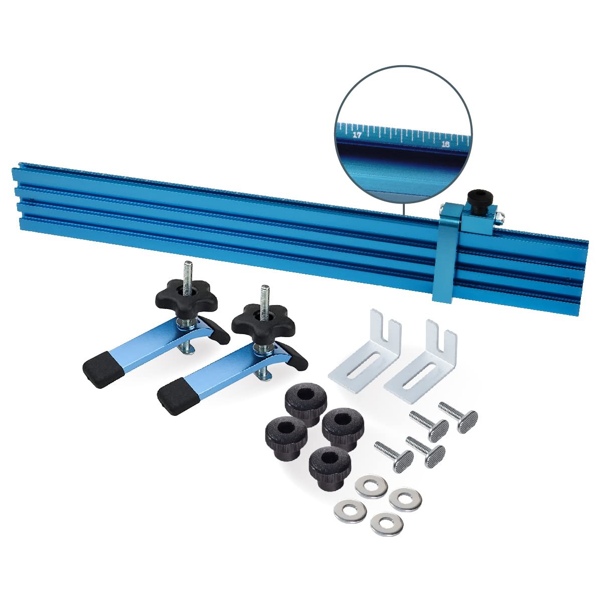POWERTEC 71633 Woodworking Fence Kit for T-Slot Drill Press Table Tops