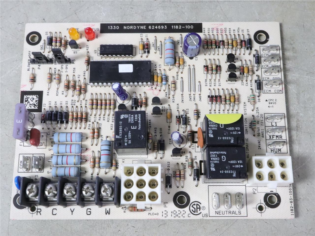 NORDYNE 624693 Furnace Control Circuit Board 1182-100
