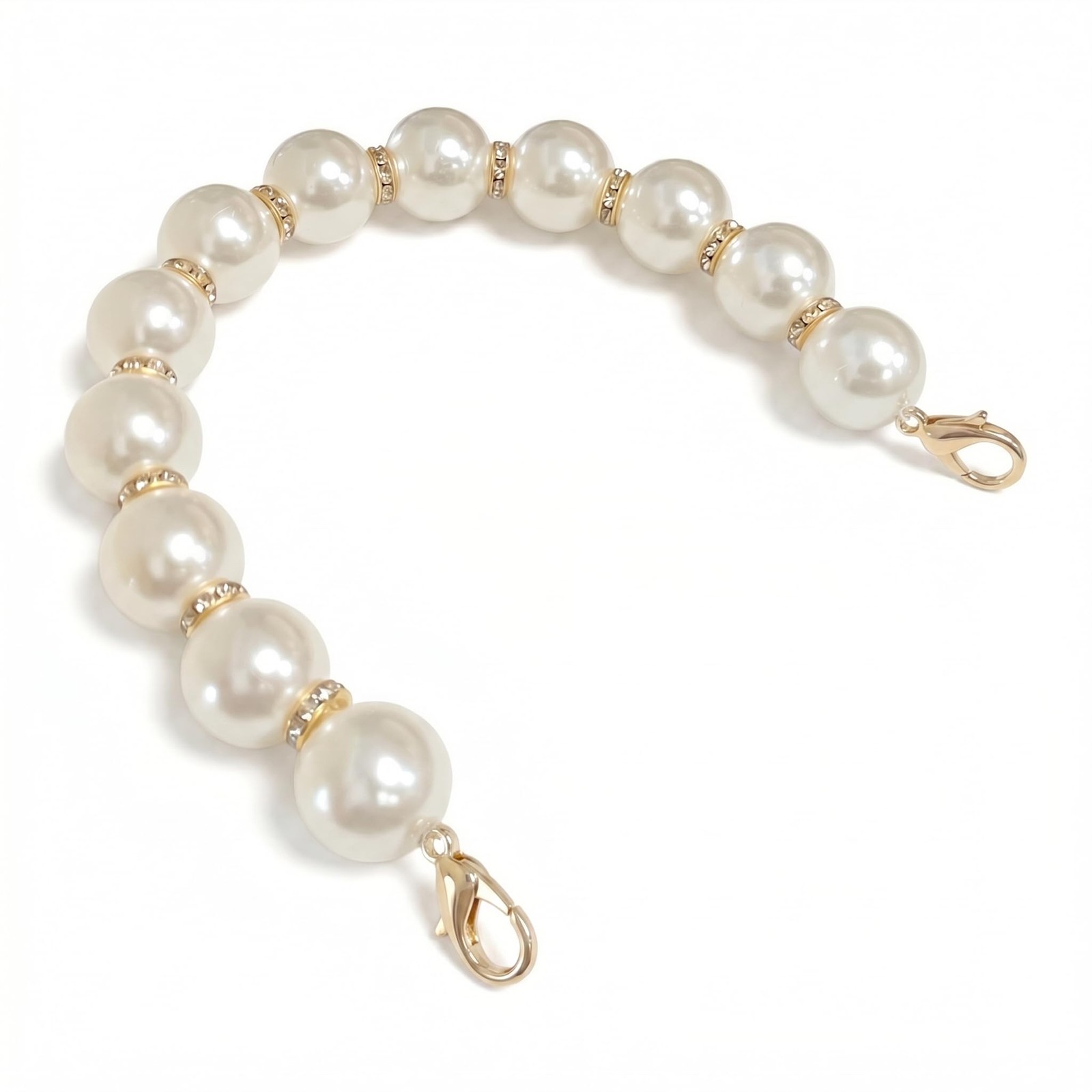 NIIIYTYB Pearl Purse Strap Elegant Chain Charm for Handbags Gold Beaded Bag Char