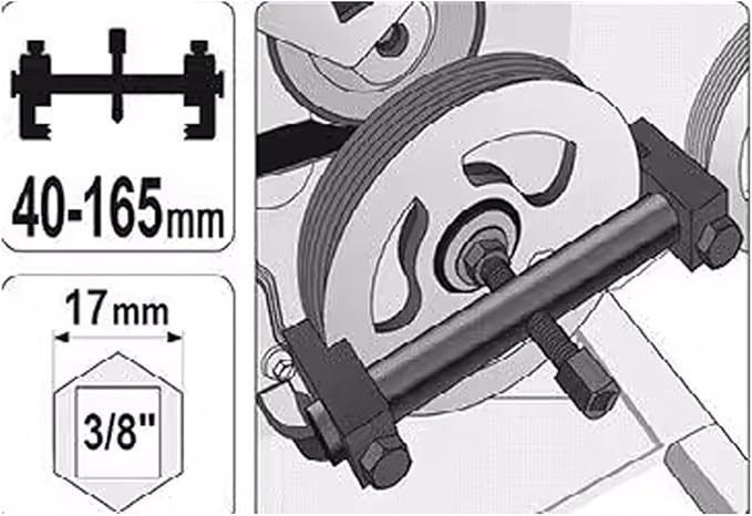 Auxiliary Puller For Ribbed Drive Pulley Crankshaft Remover Tool Kit Universal