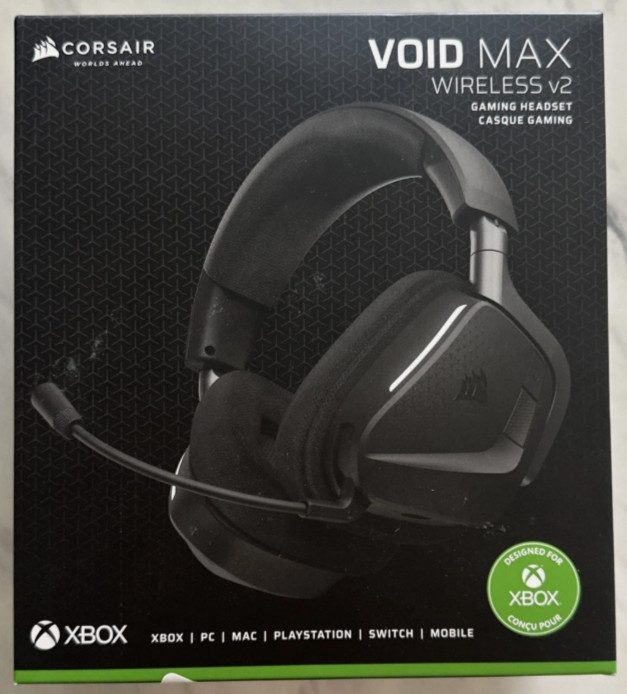 New Corsair VOID v2 MAX Wireless Gaming Headset Xbox PC PS5 Bluetooth Carbon