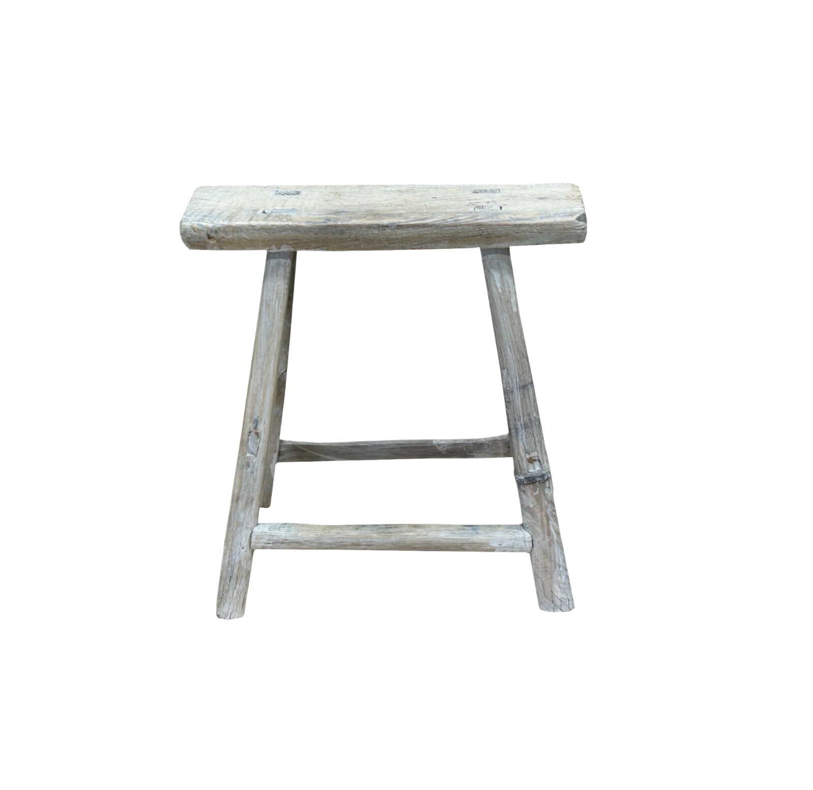 Rustic Raw Rough Wood Grain Rectangle Slim Stool Bench Side Table ws4586