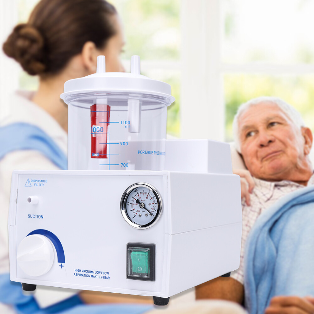 110V Portable Phlegm Suction Unit Sputum Aspirator Machine Medical Vacuum Pump