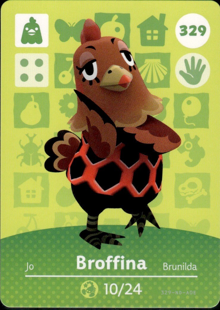 329 Broffina Amiibo Card 329 Series 4 Animal Crossing Nintendo Switch NA Region