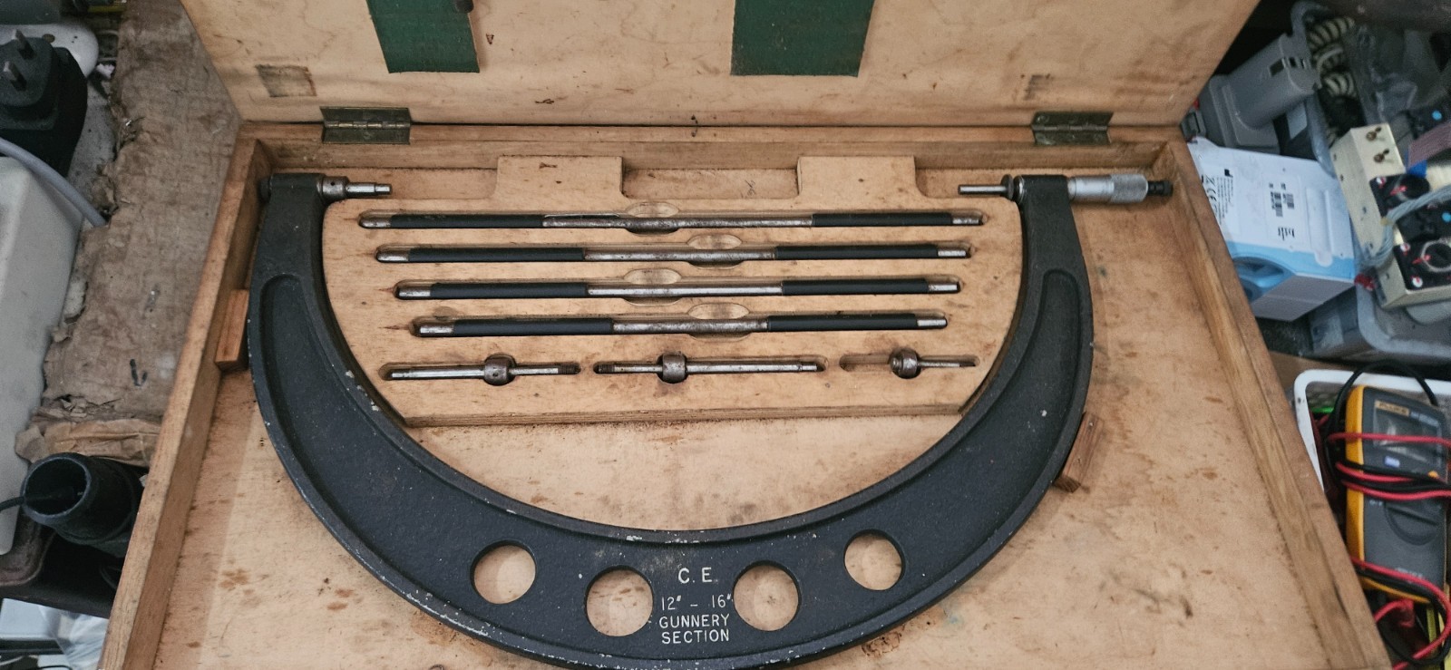 Outside Micrometer Interchangeable Anvils Ratchet Stop 12" to 16"
