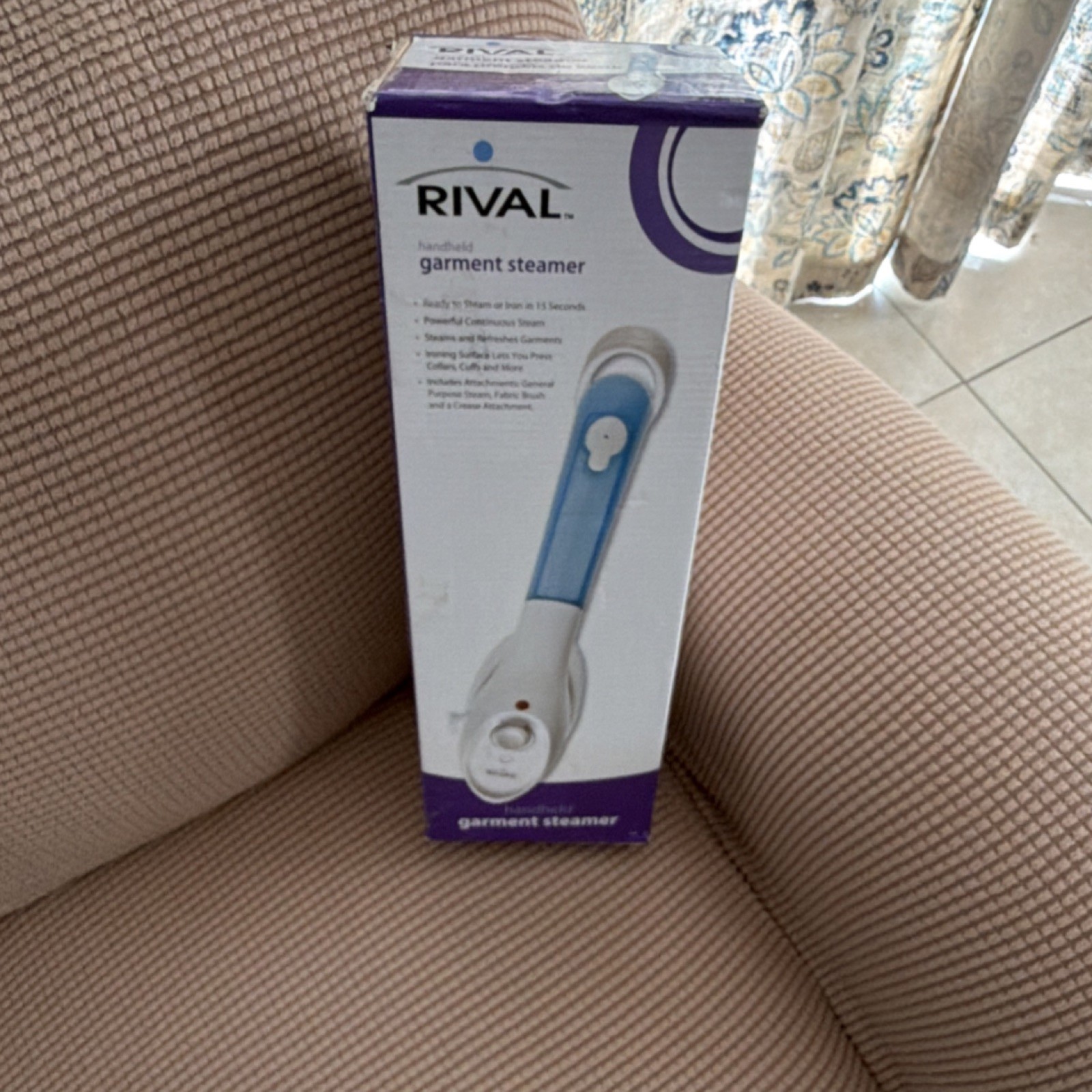 Rival Handheld Garment Steamer 11570 1000W Electric White Blue