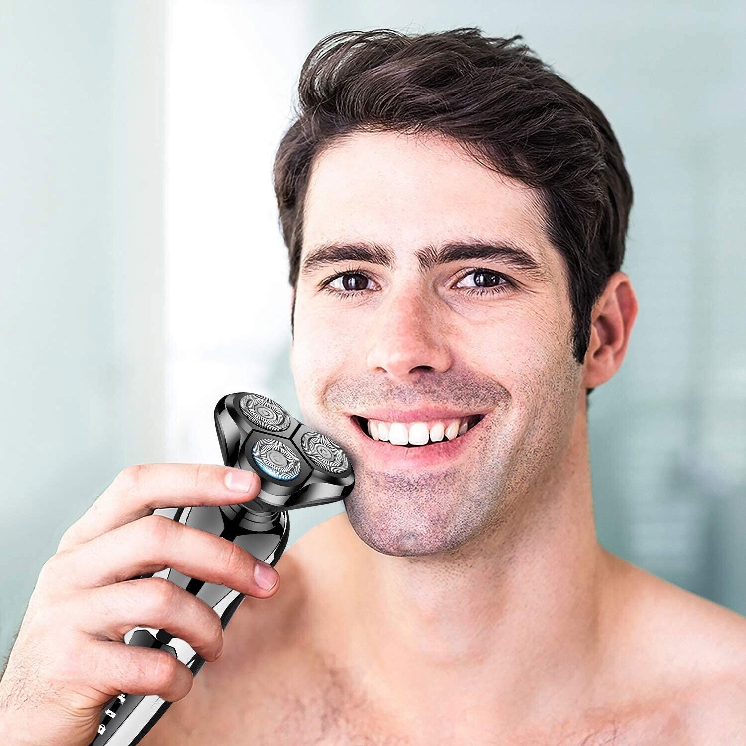 Electric Wet/Dry Razor Men USB Rechargeable Rotary Shaver Beard Trimmer Shaving