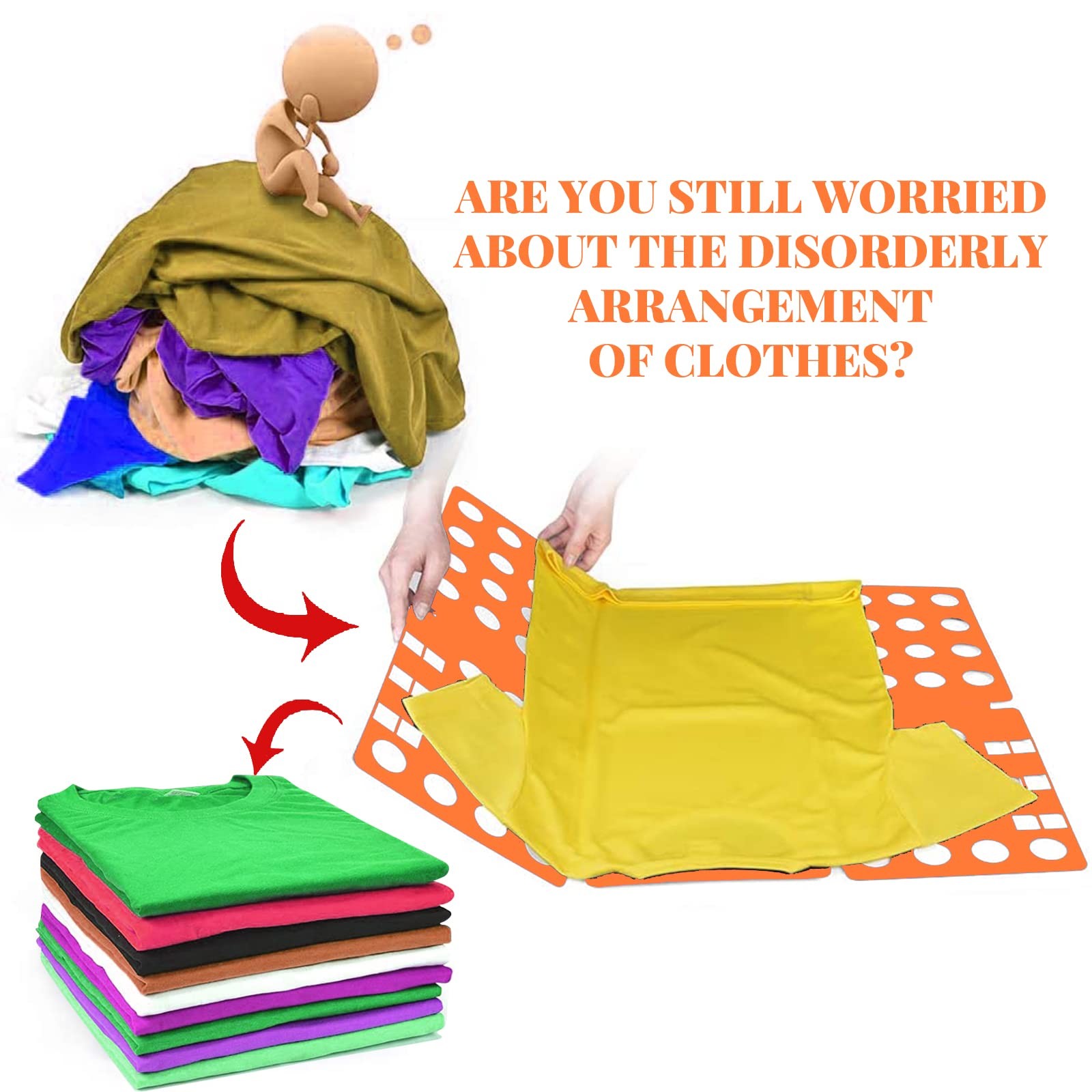 Shirt Folding Board, T Shirt Folder Board Clothes Folding Laundry Organizer D...