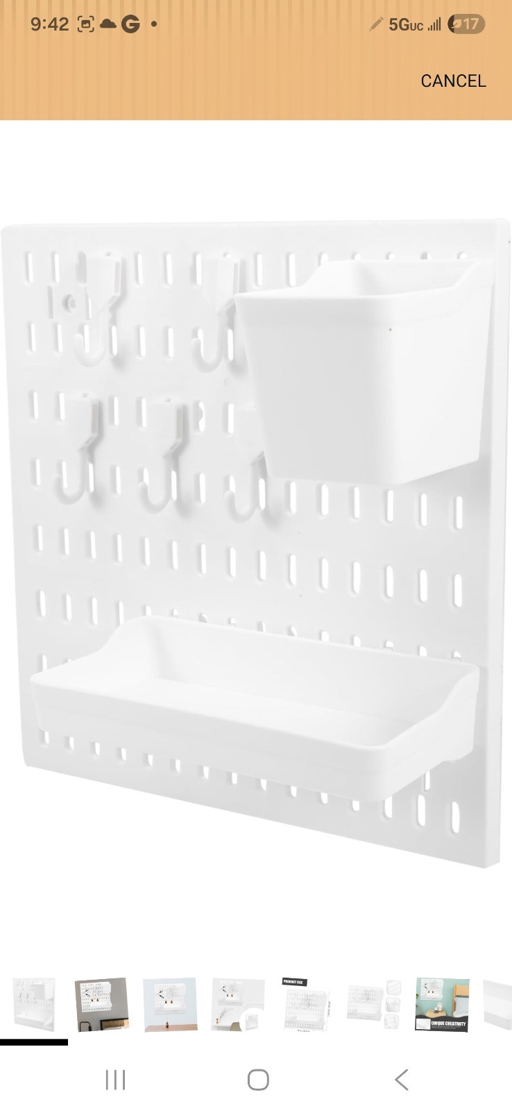 Peg Board Modular Hanging Peg Board Combination Kit with Accessories for Wall.