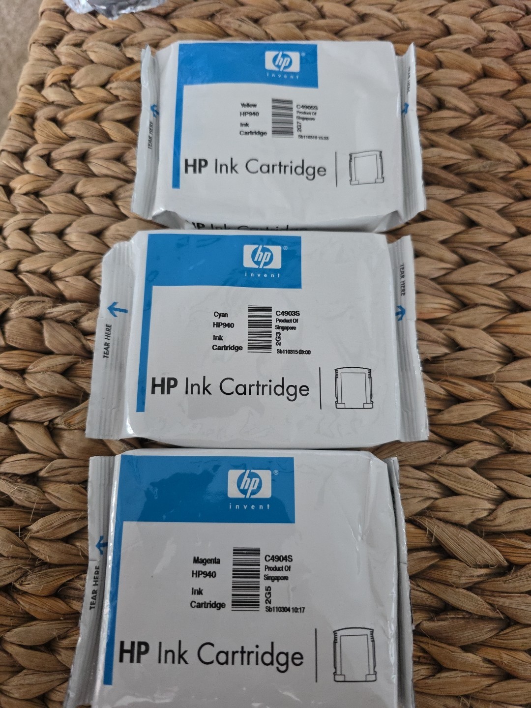 Genuine HP 940 Ink Cartridge - Magenta C4901A - Cyan C4903S - Black 940XL C4906A