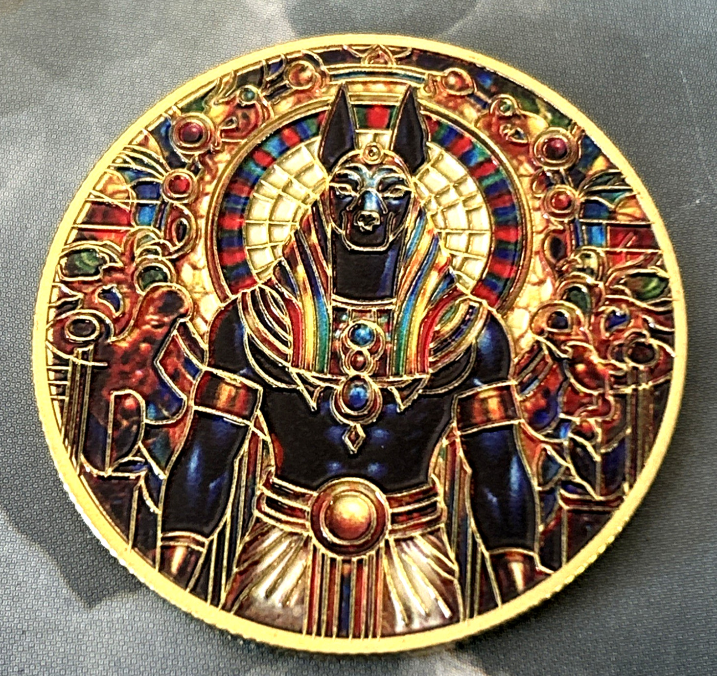 Anubis Color Golden Novelty Good Luck Heads Tails Pocket Coin