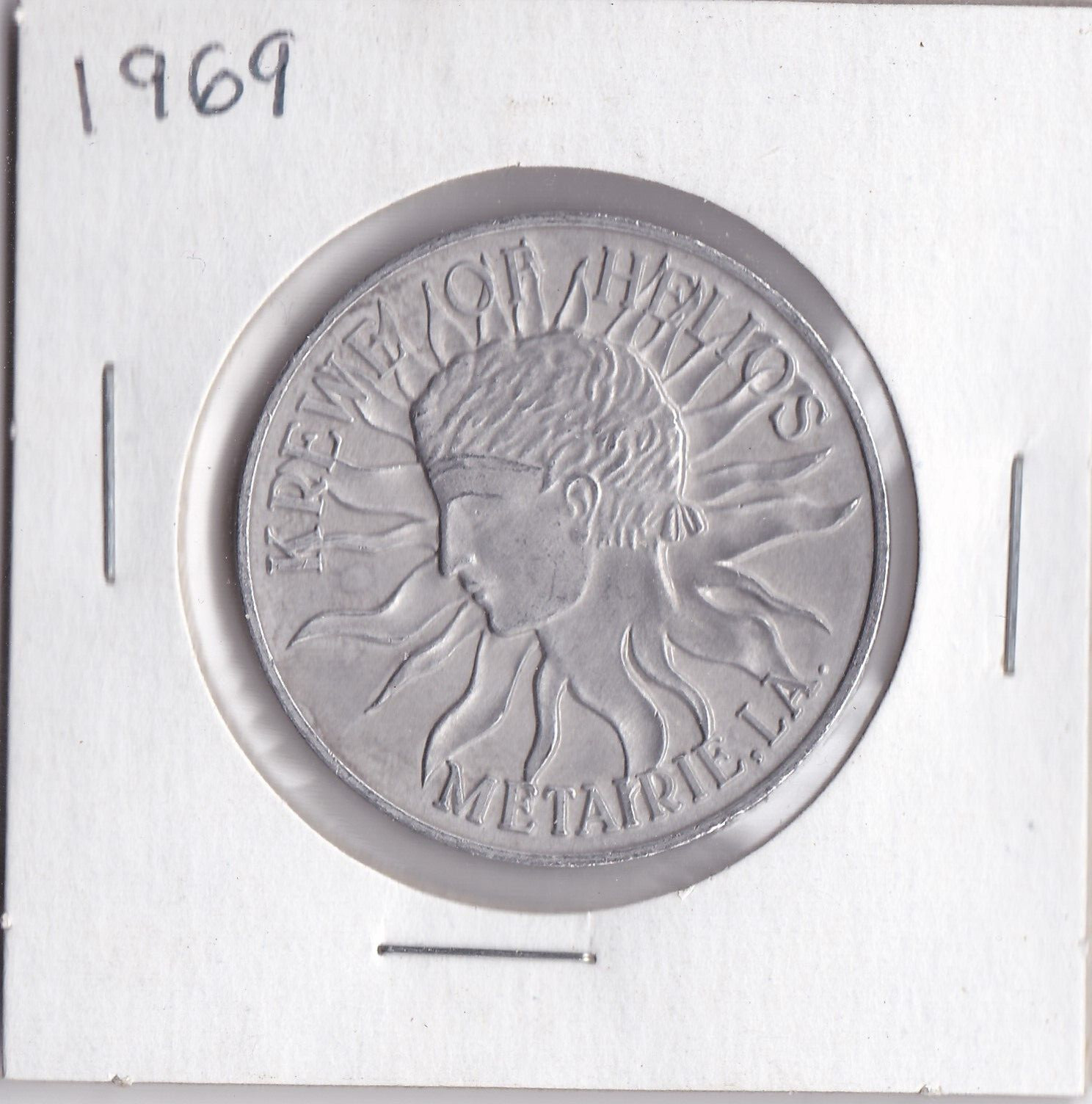 1969  Mardi Gras DOUBLOON (KREWE OF HELIOS) SILVER color L1