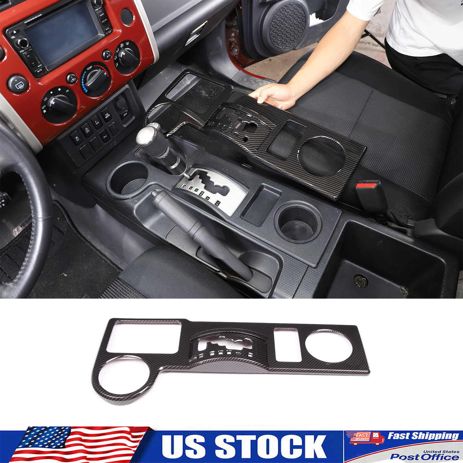 ABS Carbon Fiber Center Gear Console Trim Cover Fits Toyota FJ Cruiser 2007-2021