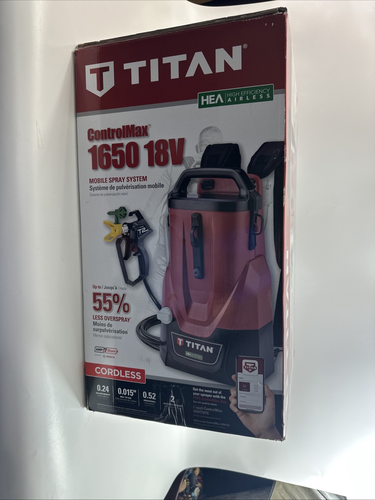 TITAN CONTROLMAX 1650 18V BACKPACK BATTERY AIRLESS PAINT SPRAYER SYSTEM