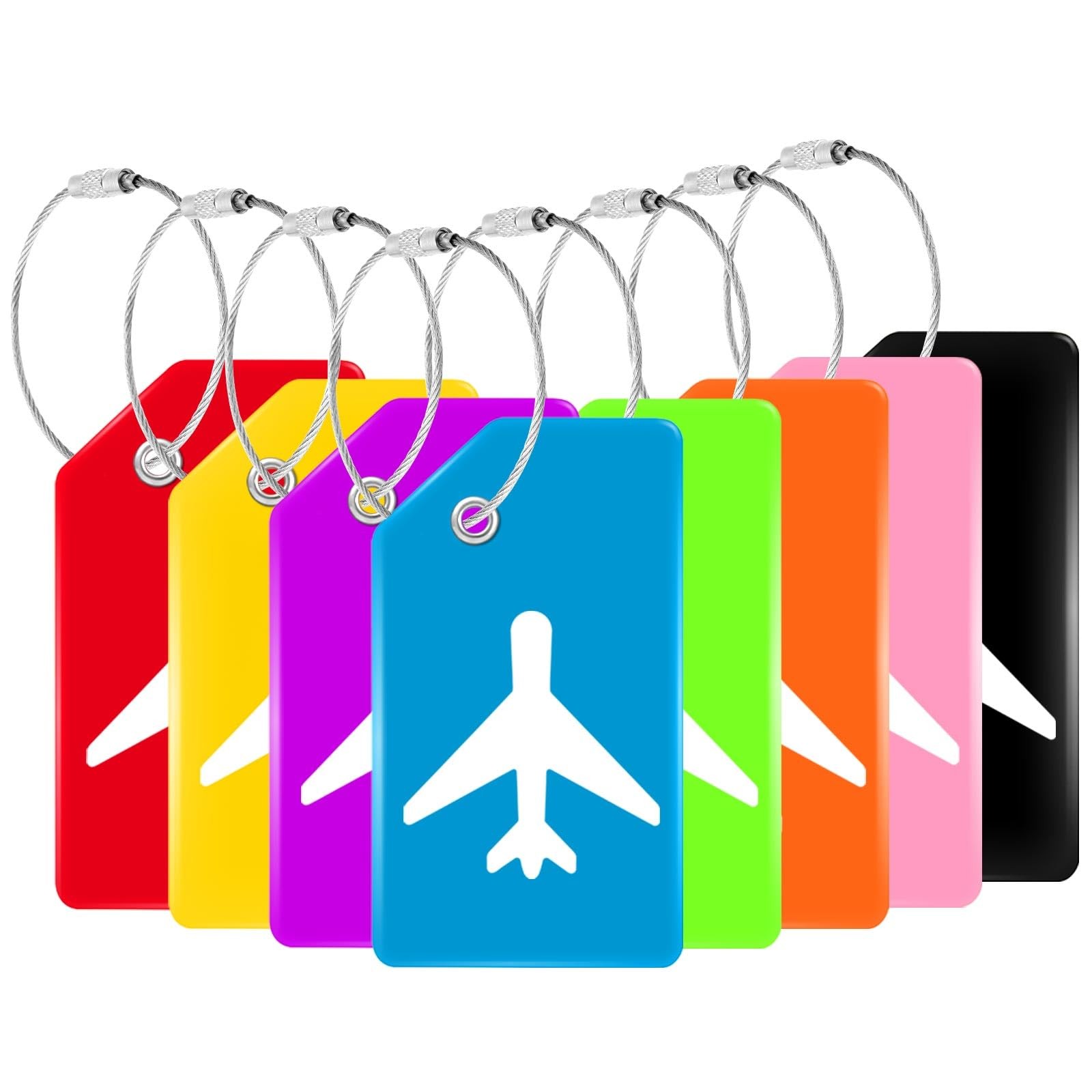 8 Pack Silicone Luggage 3.6 x 2 x 0.2 inches (92 x 52 x 5 mm), Multicolor
