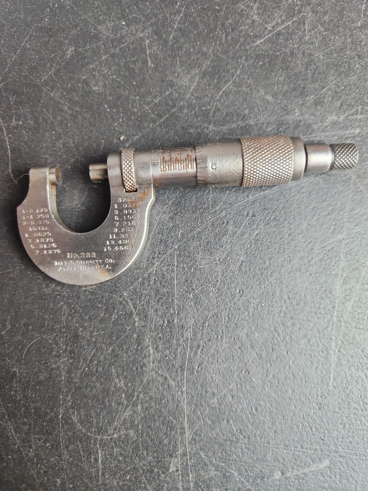 Vintage Starrett No 233 Micrometer .0001 Graduation
