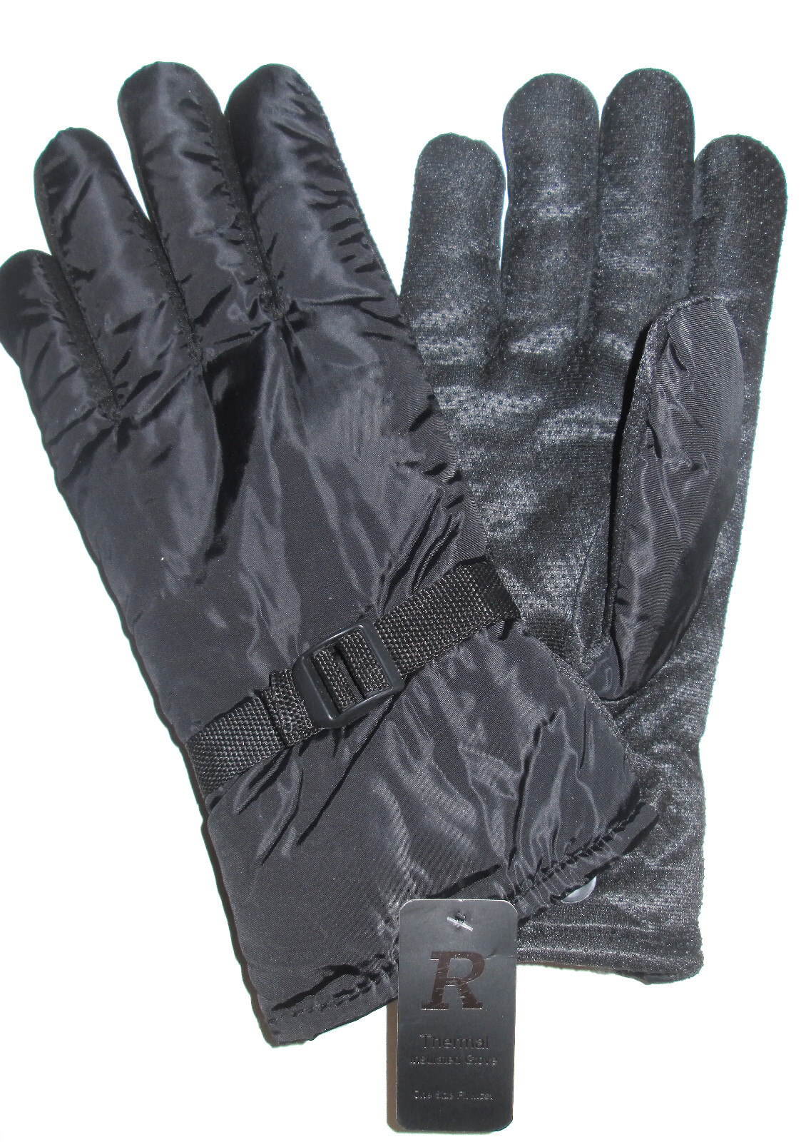 Mens Warm Thermal Fleece Snow Gloves With Anti-Slip Palm / Hands For Secure Grip