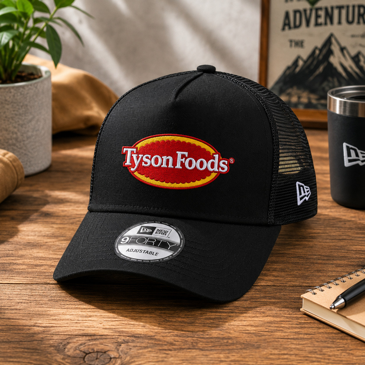 Tyson Foods Embroidered Trucker Hat Black Mesh Adjustable Snapback Cap