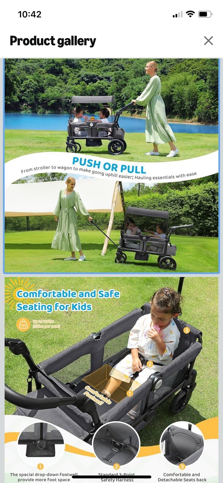 stroller wagon 2 seater With Canopy