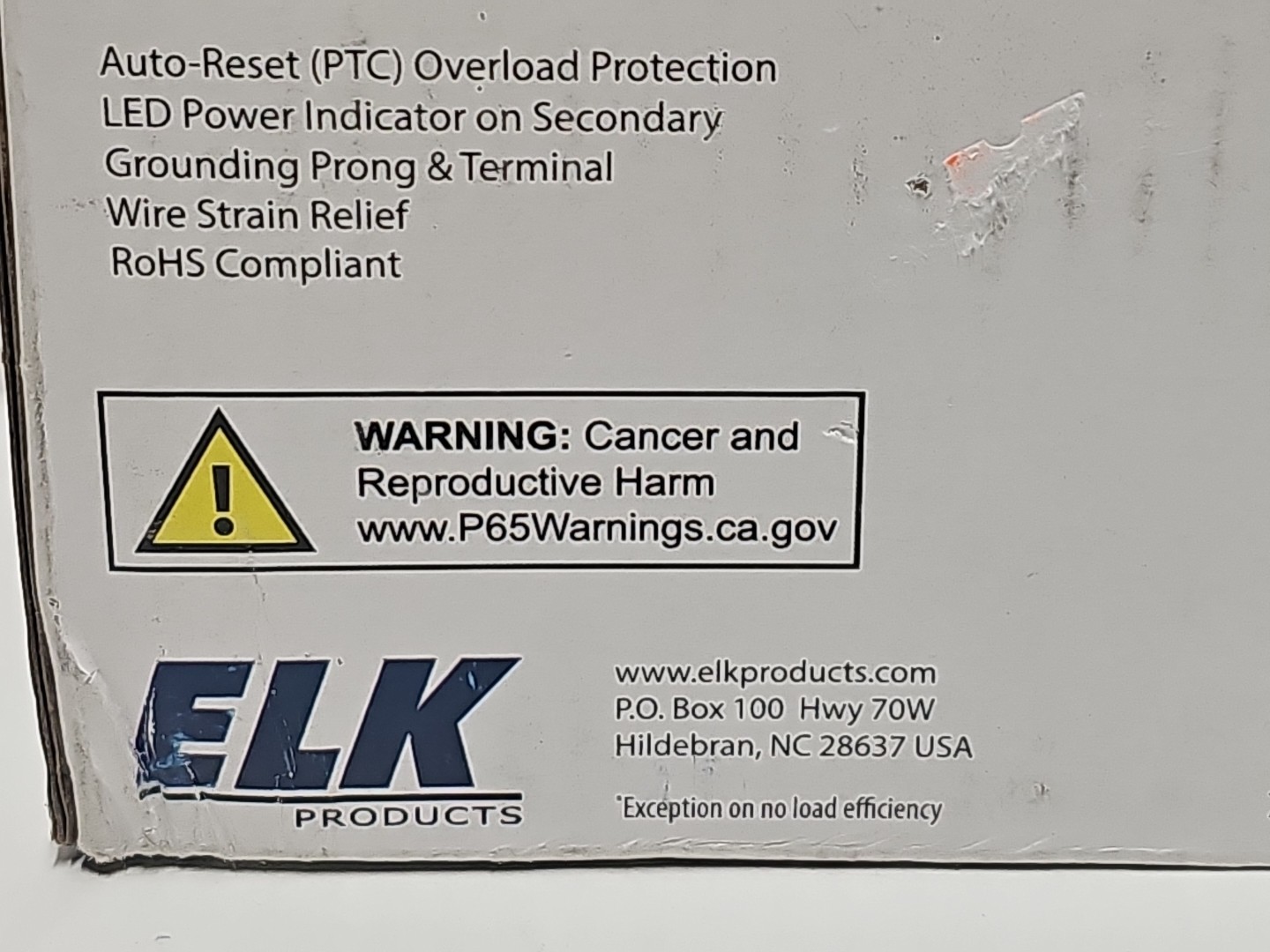 ELK Products Auto Resetting Transformer ELK-TRG1640 120VAC 60Hz 16.5VAC 45VA
