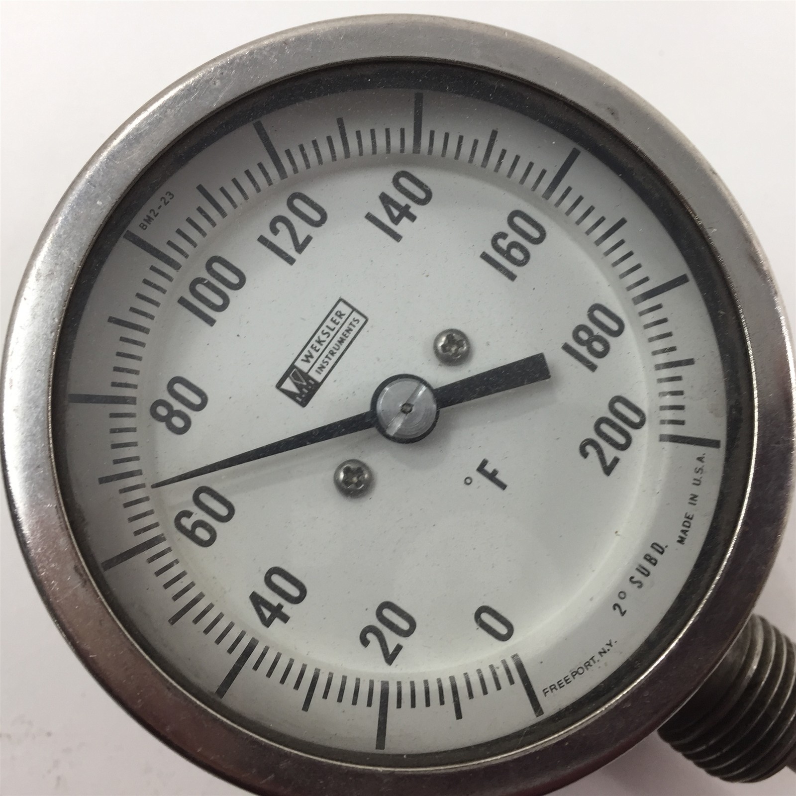Weksler Thermometer 0-200F 24" Stem 1/2" Thread