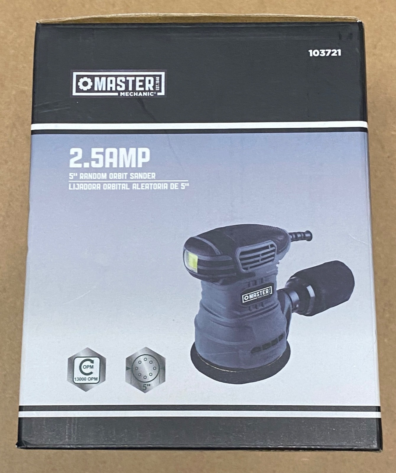 New Master Mechanic 2.5 AMP 5” Random Wired 1/4” Sheet Orbit Sander LIADORA