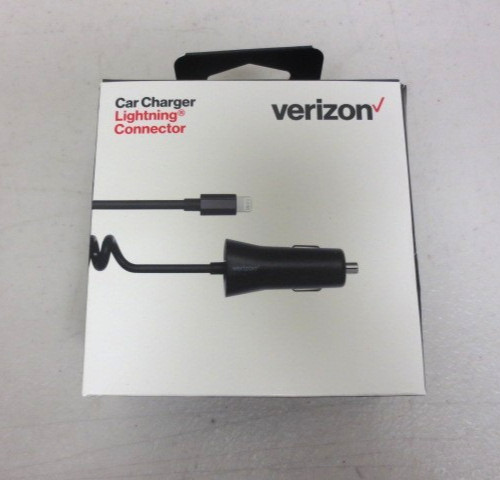 Verizon iPhone Lightning Car Charger 12W - 9ft Cable MFi-Certified *NEW*