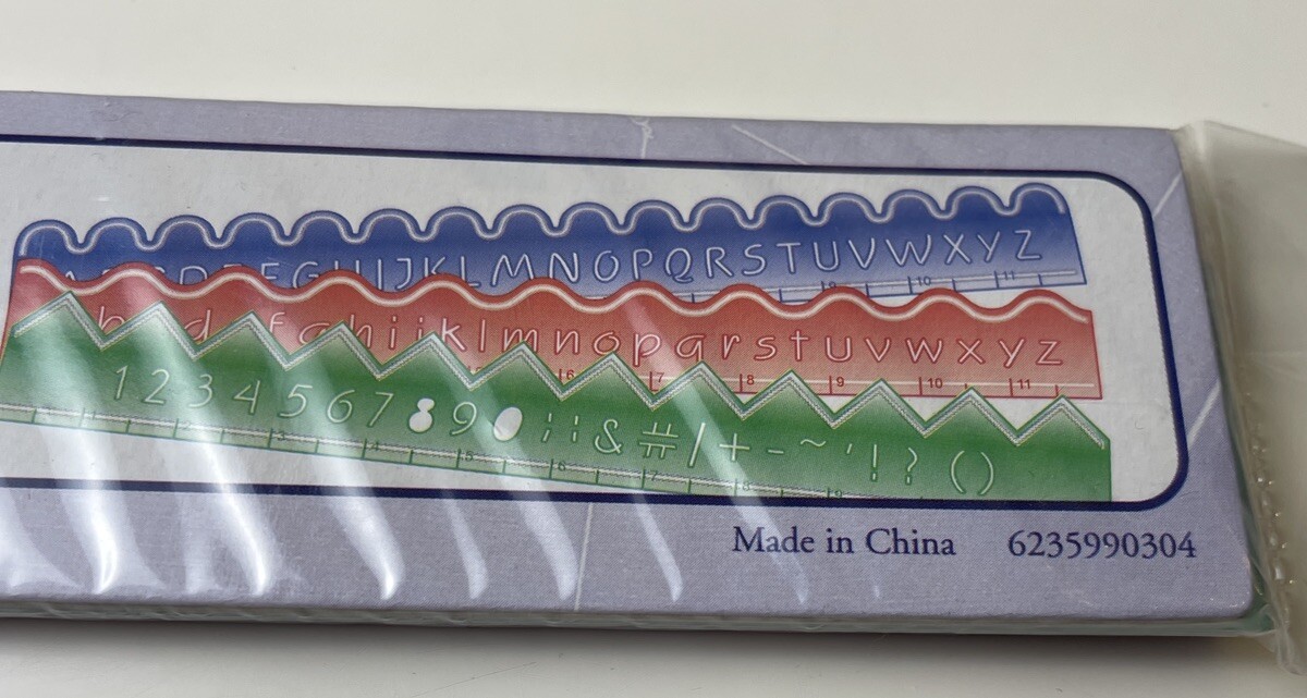 Creative Memories Borderline Patterns and Letters Rulers Scrapbook Tool ABC New