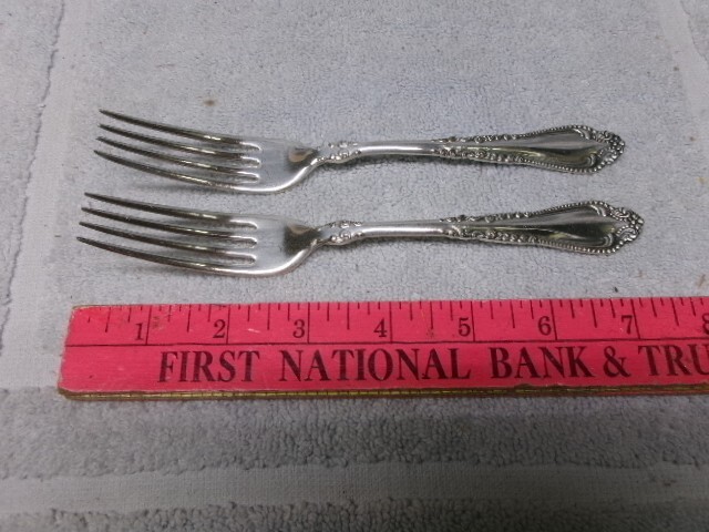 ** TWO (2) Vintage DINNER FORKS - 1847 ROGERS - Norfolk Pattern - LOOK unused!