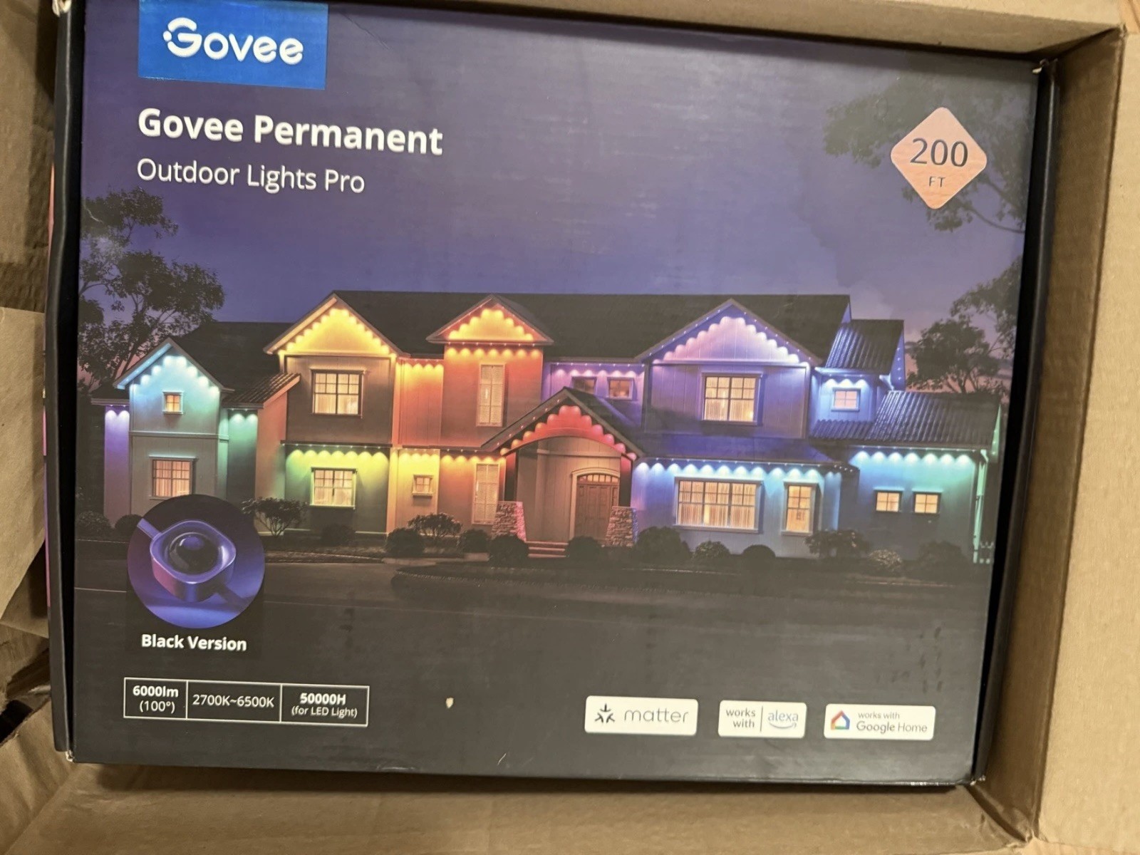 Govee Permanent Outdoor Lights Pro 200ft BLACK (BRAND NEW!)
