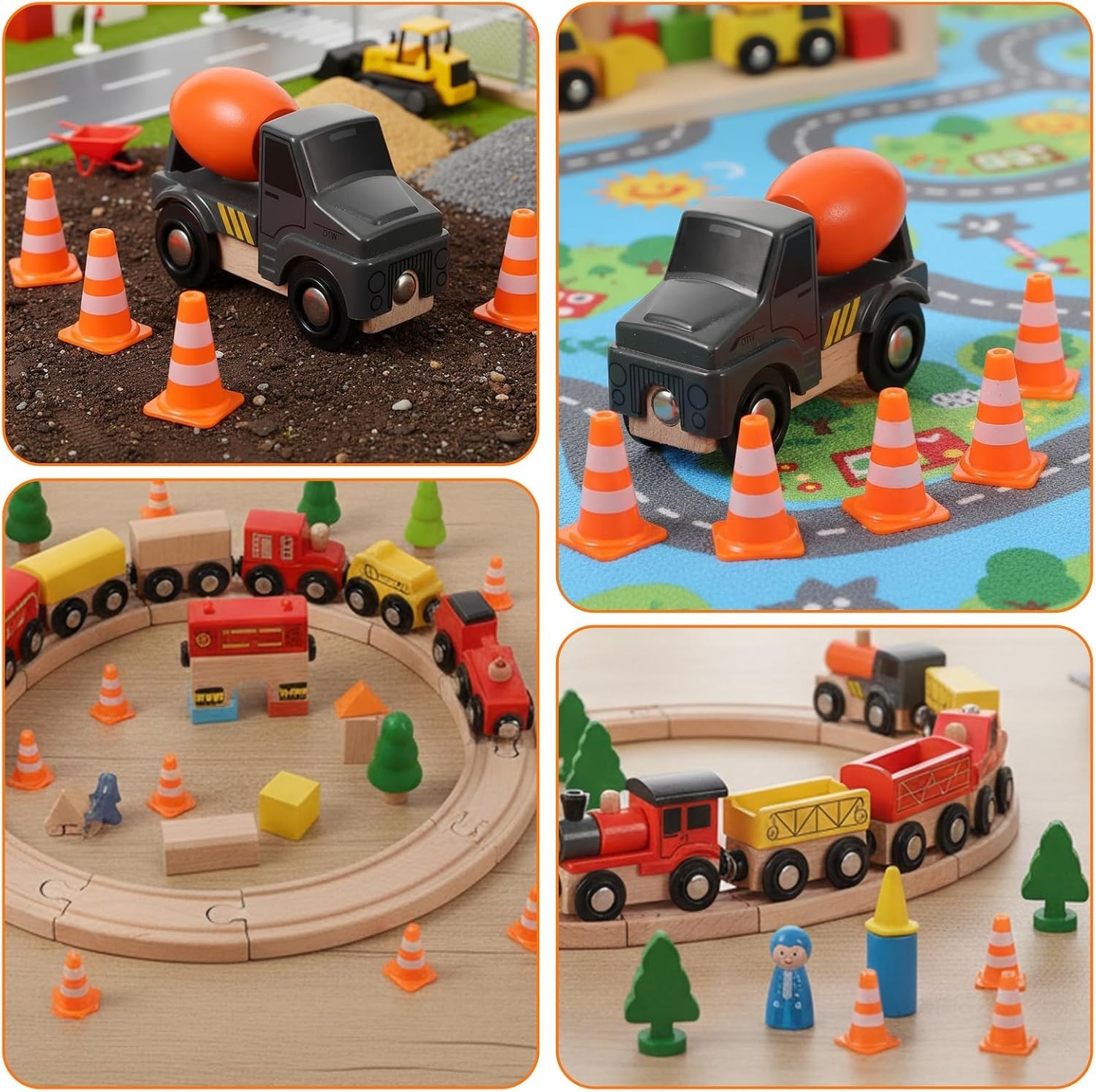 50PCS Mini Traffic Cones, Orange Small Cone, Mini Construction Cones, Plastic...