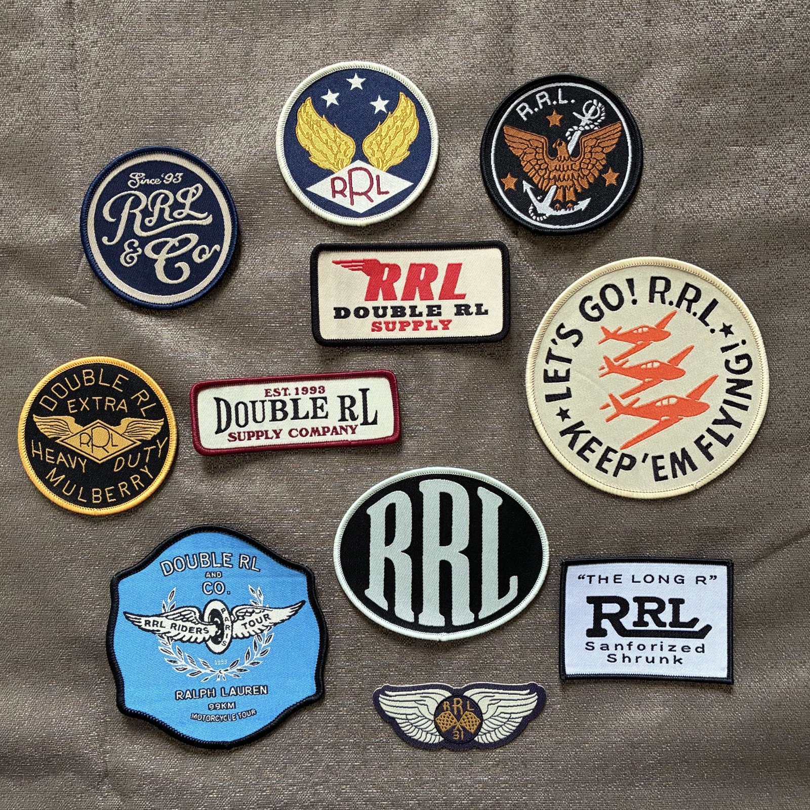 Vintage Double RL Patches Self-Adhesive and Sew-On Applique