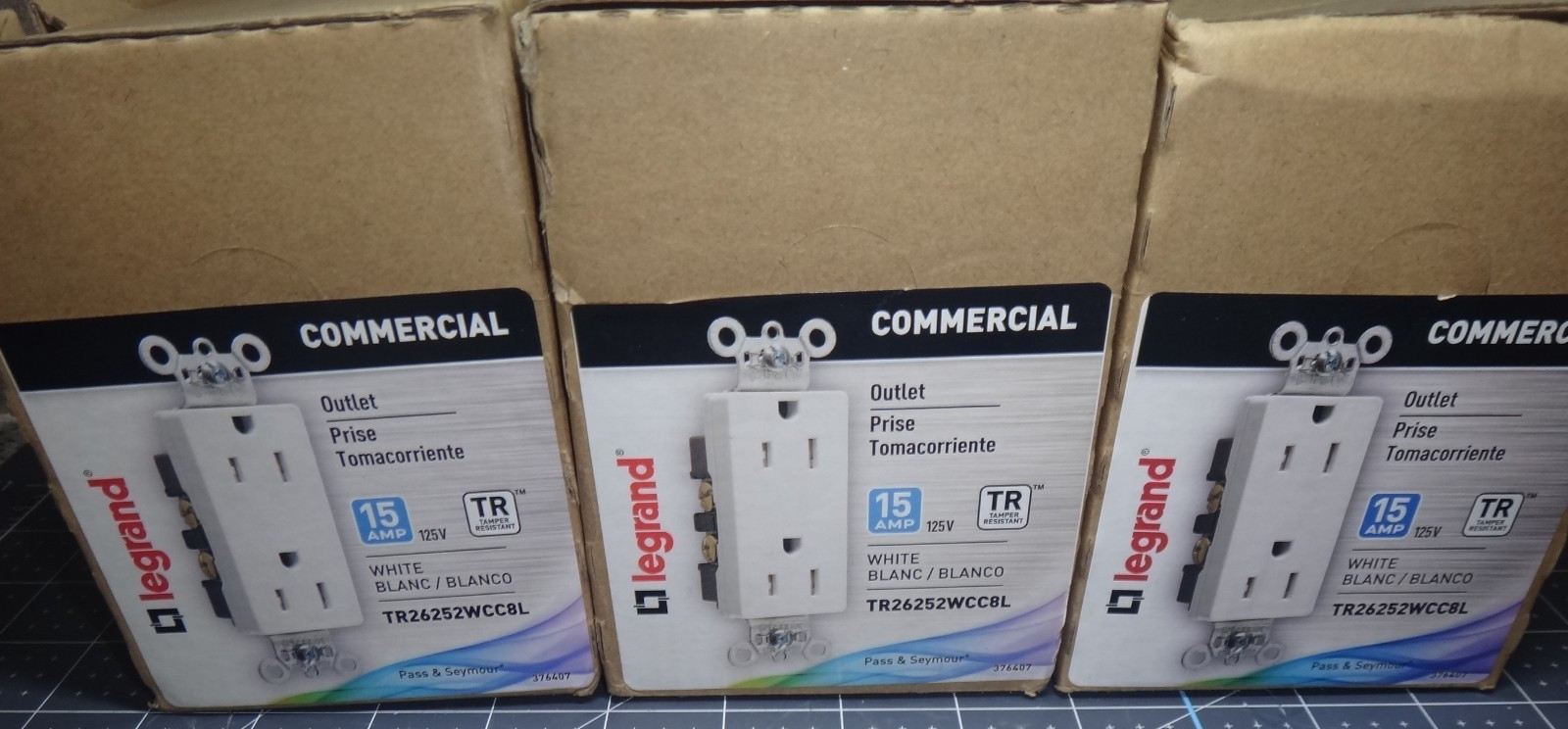 Lot OF 64 Legrand White 15Amp 125V Tamper Resistant Outlet TR26252WCC8L