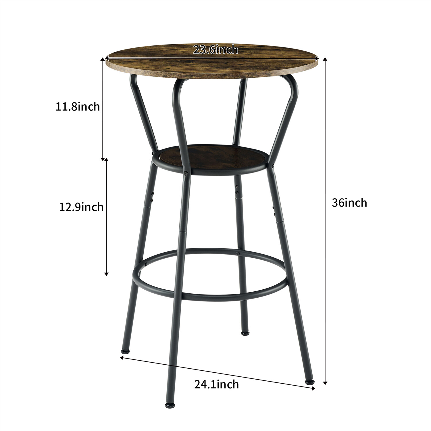 3/5 Piece Bar Table Set Counter Height Kitchen Dining Pub Table w/ Bar Stools