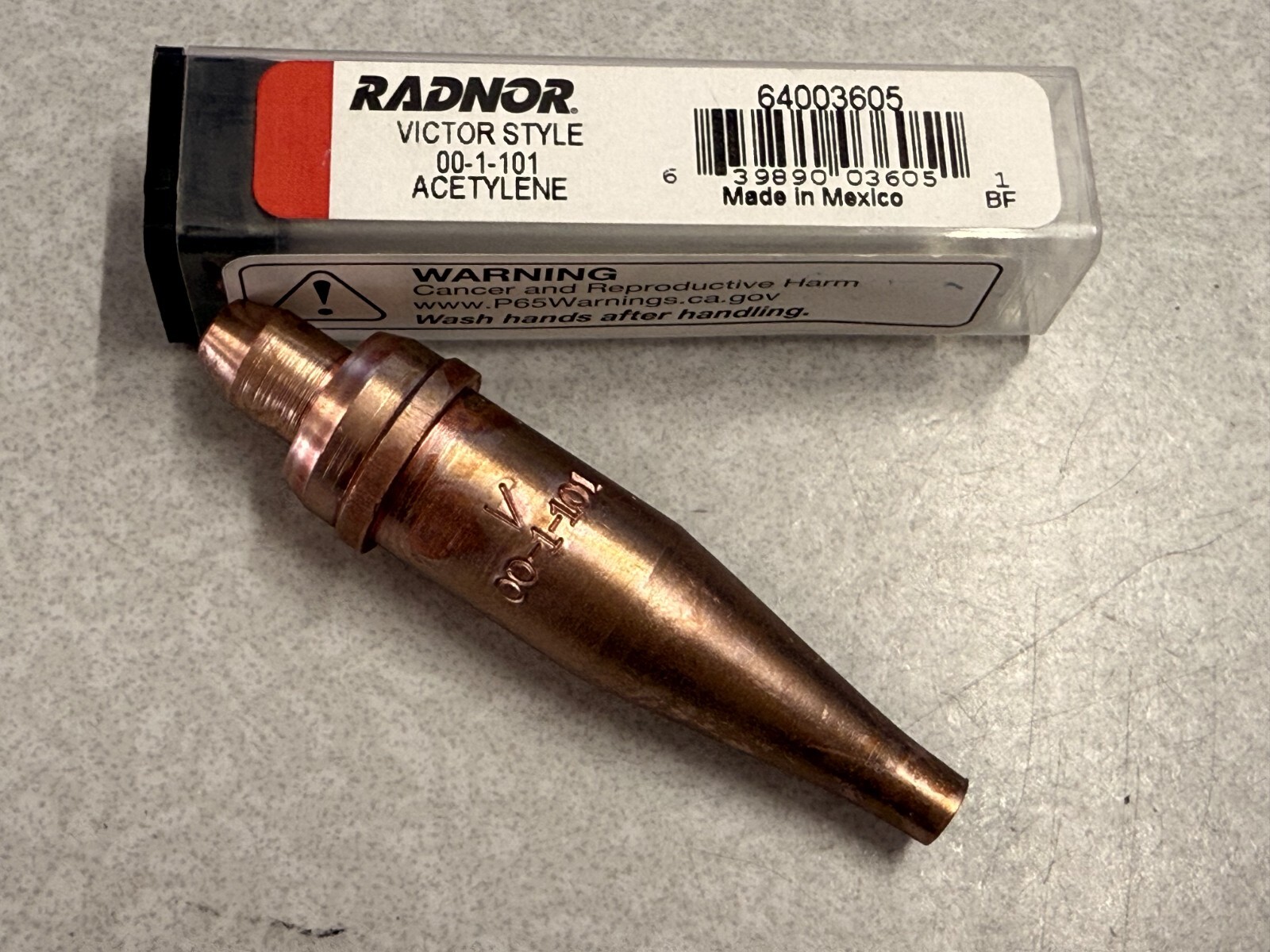 Radnor Victor Style 00-1-101 Acetylene Cutting Tip 64003605