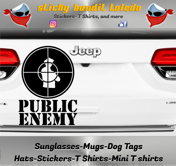 Public Enemy Def Jam Yo Bum Rush The Show 5 inch window vinyl decal sticker