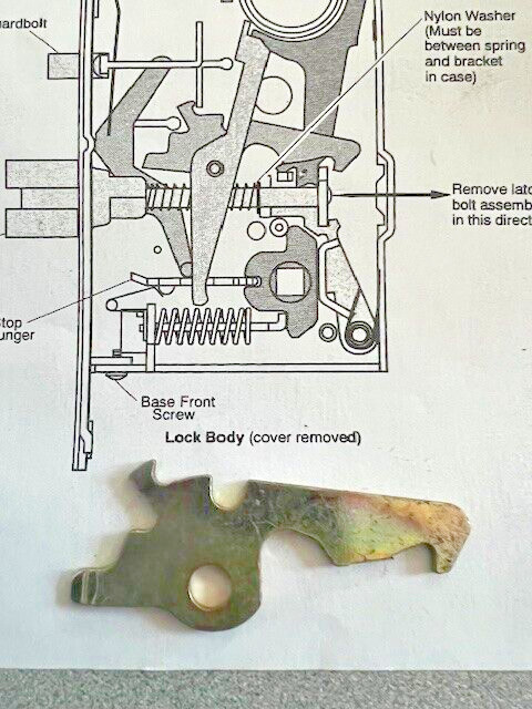 YALE 8700 LF AUXILIARY LATCH LOCKING TRANSFER LEVER LINKAGE