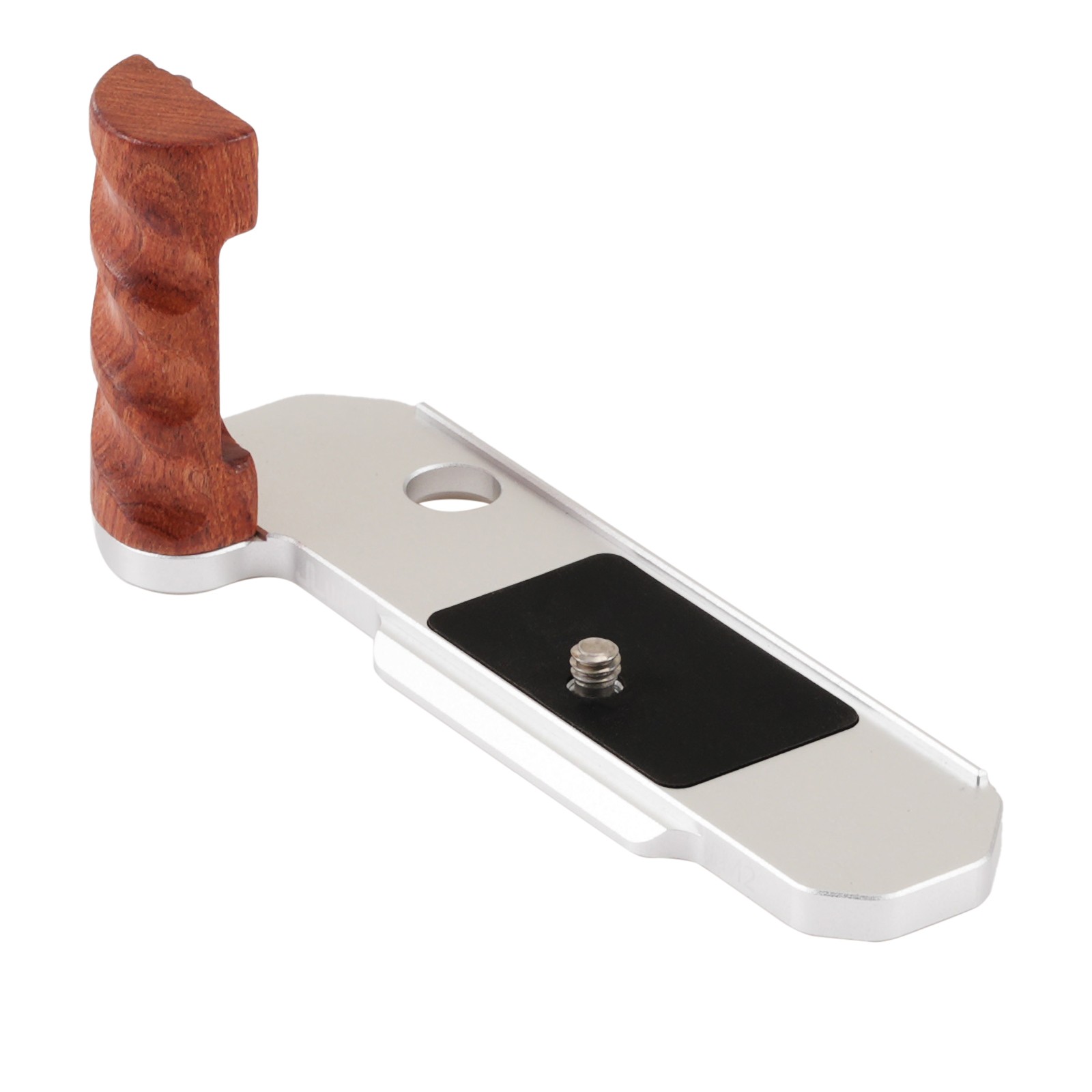 Wooden Handle Grip with Alu Quick Release L-Shaped Bracket For Nikon FM2 Silver